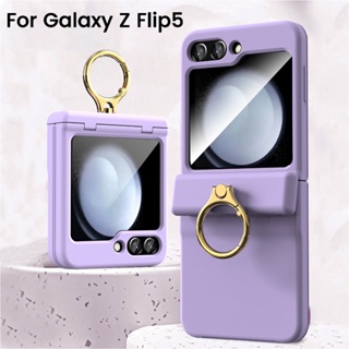 Hoce ZFlip5 เคสโทรศัพท์มือถือ กันกระแทก พร้อมแหวนขาตั้งแม่เหล็ก สําหรับ Samsung Galaxy Flip5 5G