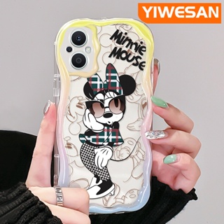 ใหม่ เคสโทรศัพท์มือถือ ซิลิโคน ใส กันกระแทก ลายการ์ตูนมินนี่ เวฟบอร์เดอร์ สีครีม แฟชั่น สําหรับ OPPO Reno 7Z 5G Reno 8Z Reno7 Lite Reno8 Lite F21 Pro 5G F21s Pro 5G