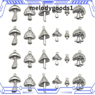 Melodygoods1 จี้รูปเห็ดอัลลอย 6 แบบ สําหรับทําเครื่องประดับ สร้อยคอ DIY 60 ชิ้น