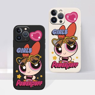 เคสโทรศัพท์มือถือ แบบนิ่ม ขอบตรง ลายการ์ตูน Powerpuff Girls สีชมพู สําหรับ Xiaomi Redmi 12 12C