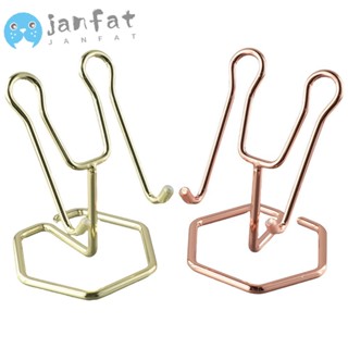 Janfat ขาตั้งโลหะ สีทอง สีโรสโกลด์ สําหรับใส่นามบัตร โทรศัพท์มือถือ บัตร ทรายจัดระเบียบสํานักงาน