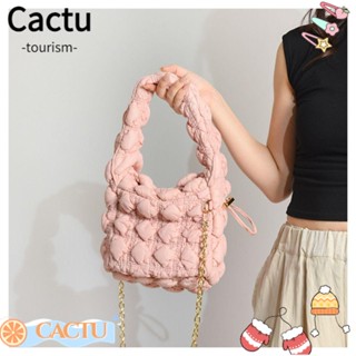 Cactu กระเป๋าสะพายข้าง ผ้าฝ้าย น้ําหนักเบา สีพื้น สําหรับผู้หญิง