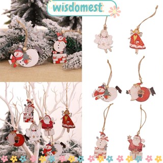 WISDOMEST จี้ไม้ รูปต้นคริสต์มาส ของเล่นสําหรับเด็ก 2 ชิ้น ต่อล็อต