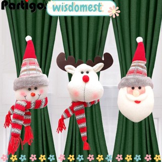 Wisdomest หัวเข็มขัดรัดผ้าม่าน รูปซานต้า สโนว์แมน สําหรับตกแต่ง