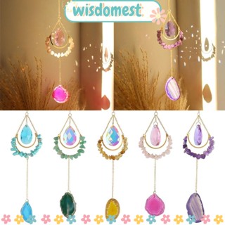 Wisdomest โมบายกระดิ่งลม รูปปริซึม สีรุ้ง หลากสี สําหรับแขวนตกแต่งบ้าน