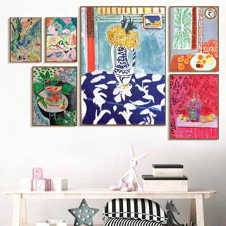 โปสเตอร์ผ้าใบ พิมพ์ลายภูมิทัศน์ Matisse Abstract สไตล์วินเทจ สําหรับตกแต่งบ้าน