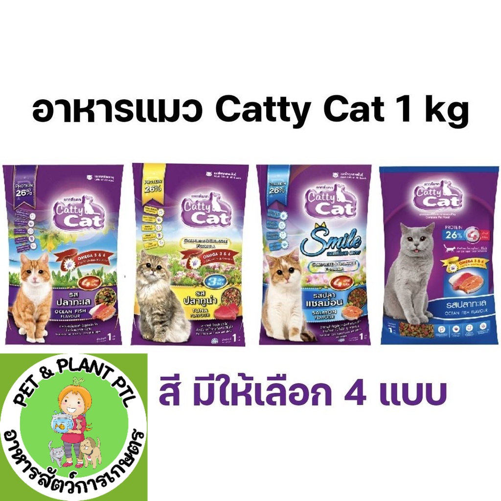 [ 1 kg]ถูกที่สุด! อาหารแมว Catty cat รสปลาทะเล 1 กก. Bokdok