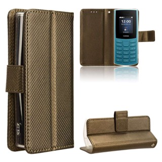เคสโทรศัพท์หนัง PU ฝาพับ ประดับเพชร พร้อมช่องใส่บัตร และสายคล้อง แฟชั่น สําหรับ Nokia 105 2G 2023