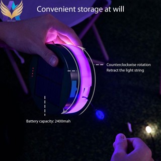 [พร้อมส่ง] สายไฟ Led RGB พลังงานแสงอาทิตย์ 5V 2.5W 2400mAh 9 โหมด IP65 Type-C ชาร์จ