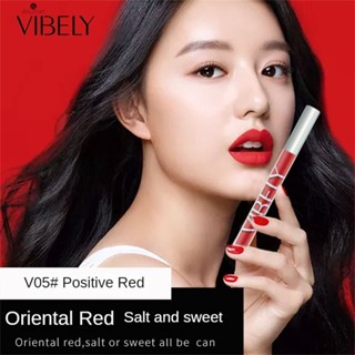 Vibely Velvet Matte Air Lip Glaze หมอกพื้นผิว Long Moisturizer ไม่ดึงแห้ง Lip Glaze ราคาไม่แพง Niche Red Small Tubing Lip Gloss TECH3