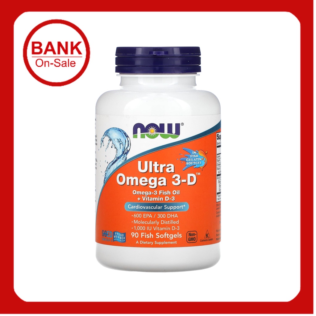 📢พร้อมส่ง 🔔  NOW Foods, Ultra Omega 3-D, EPA 600 มก./ DHA 300 มก.