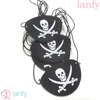 Lanfy หน้ากากปิดตา รูปหัวกะโหลกโจรสลัด หน้ากากคอสเพลย์ สีขาว ดํา สําหรับบ้าน