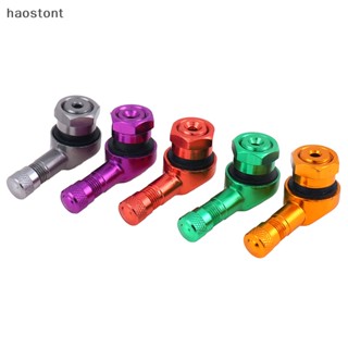 Haostont ก้านวาล์วล้อรถมอเตอร์ไซค์ CNC อะลูมิเนียม 90 องศา 2 ชิ้น