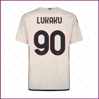 Yx 2023-24 AS Roma Away Jersey Lukaku เสื้อยืด แขนสั้น พลัสไซซ์