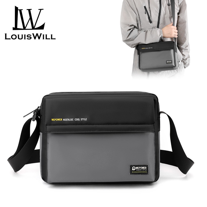 Louiswill กระเป๋าสะพายไหล่ลําลอง ผ้าออกซ์ฟอร์ด กันน้ํา ขนาดใหญ่ จุของได้เยอะ ป้องกันการโจรกรรม แฟชั่นสําหรับผู้ชาย