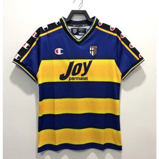 เสื้อกีฬาแขนสั้น ลายทีมชาติฟุตบอล Parma 01-02 คุณภาพสูง สไตล์วินเทจ