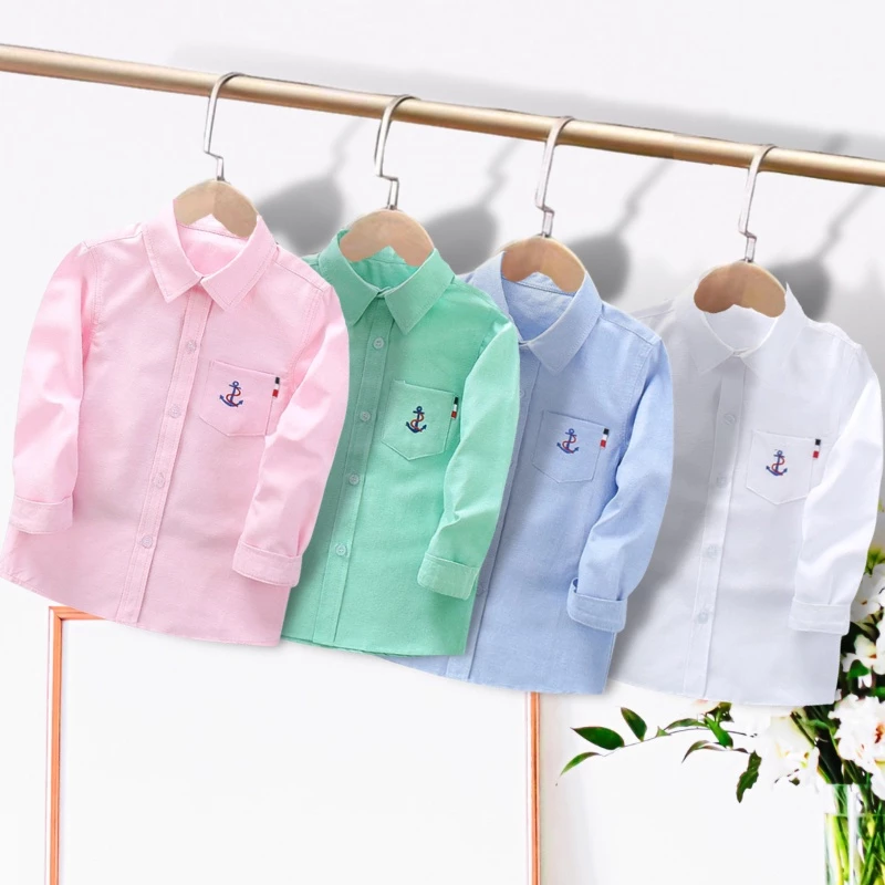 เสื้อโปโลเด็กผู้ชาย แขนยาว สไตล์ทางการ สีพื้น 3 14 ปี คอปกกระดุม ใส่ได้หลากหลายโอกาส โปโลคอปก