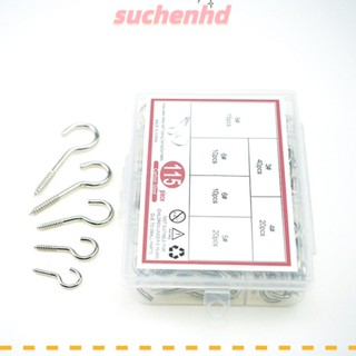 Suchenhd ตะขอสกรู สเตนเลส โลหะ ขนาดเล็ก สําหรับงานหนัก 115 ชิ้น #3-#8 ตัวยึดฮาร์ดแวร์ สําหรับใช้ในร่ม กลางแจ้ง