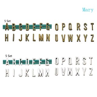 Mary จี้ตัวอักษรภาษาอังกฤษ ABC 26 ตัวอักษร 5 ชุด