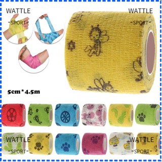 Wattle ผ้าพันแผลกีฬา 12 สี 5 ซม. * 4.5 ม. แผ่นรองเข่า กาวในตัว