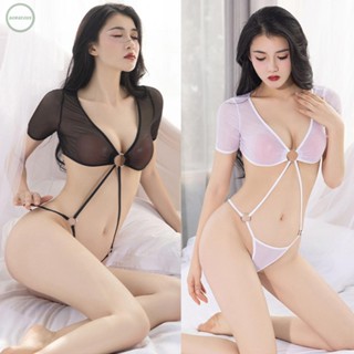 GORGEOUS~Bodysuit Erotic Lingerie High Cut Ladies Leotard One-piece See Through Sex