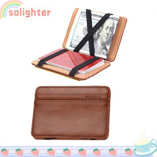 SOLIGHTER กระเป๋าใส่เหรียญ แบบหนัง มีซิป บางพิเศษ