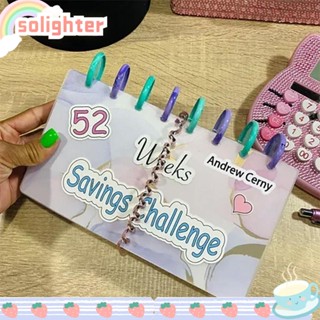 Solighter แฟ้มเก็บเงินสด จดหมาย 52 สัปดาห์ ใช้ซ้ําได้ สําหรับเด็ก