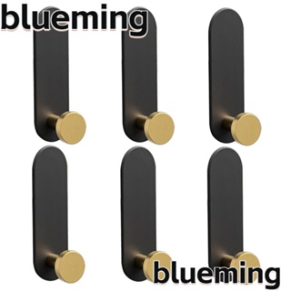 Blueming2 ตะขอแขวนผ้าขนหนู อลูมิเนียม สีดํา และสีทอง สําหรับติดผนังห้องน้ํา ห้องครัว 6 ชิ้น