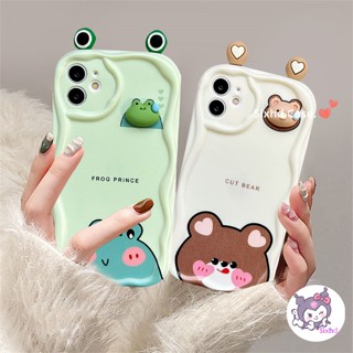 เคสโทรศัพท์มือถือ แบบนิ่ม ลายการ์ตูนสัตว์น่ารัก 3D มีหู สําหรับ iPhone 15 14 13 12 11 Pro Max SE2020 X Xr Xs Max 8 7 6 6s Plus