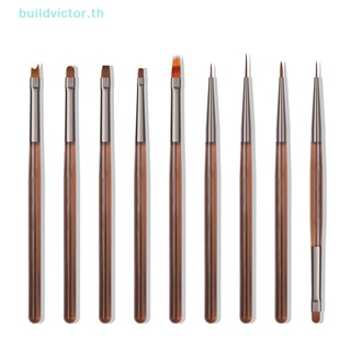 Buildvictor แปรงปากกาเพ้นท์เล็บ อะคริลิค ยูวีเจล ลายทาง สําหรับตกแต่งเล็บ DIY TH