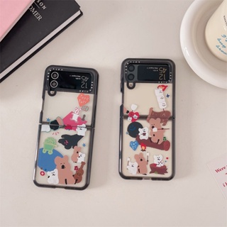 เคสป้องกันโทรศัพท์มือถือ ลายหมีพลับ กันกระแทก สําหรับ Samsung Z Flip4 3 5G Z Flip3