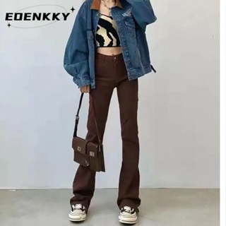 EOENKKY กางเกงขายาว กางเกงยีสน์ผู้หญิง ทรงหลวม ๆ ตรง Retro Hip Hop Pants 2023 NEW Style WNK239067K 36Z230909