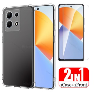 2in1 For Infinix Note 30 5G Note30 Pro 30i 4G Case Tempered Glass Note30Pro 30Pro Screen Protector Clear Soft Cover Fundas Coque