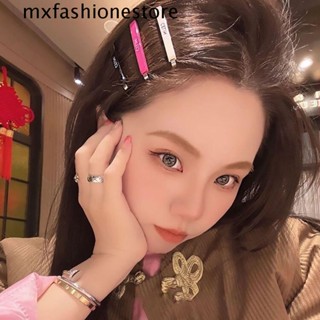 Mxfashione กิ๊บติดผม ลายตัวอักษร หรูหรา เรียบง่าย สไตล์เกาหลี เรโทร นางฟ้า สําหรับผู้หญิง