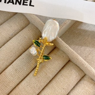 0911YWLY Baroque Natural Pearl Flower Brooch Female Suit Fashion Pin Elegance Socialite Coat Corsage Accessories Niche  Retro Light luxury  Gift  UHLZ