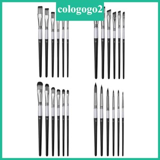 Cologogo2 แปรงเพ้นท์สีน้ํา อะคริลิค สําหรับศิลปิน วาดภาพระบายสี 6 ชิ้น