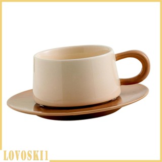 [Lovoski1] แก้วกาแฟเซรามิค พร้อมจานรอง คาปูชิโน่ พร้อมจานรอง สําหรับบ้านใหม่ ของขวัญ บาริสต้า ครอบครัว ชายามบ่าย ร้านกาแฟ