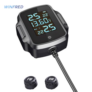 เครื่องวัดความดันลมยางรถจักรยานยนต์ TPMS พร้อมที่ชาร์จ USB 3.0 [Winfred.th]