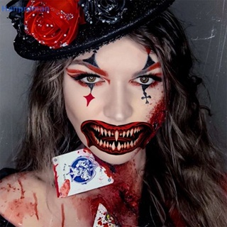 Hanproman&gt; สติกเกอร์รอยสักชั่วคราว ลาย Happy Halloween Scar Lips Smile Flash กันน้ํา สําหรับผู้ชาย ผู้หญิง