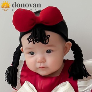 Donovan วิกผมถักเปีย น่ารัก ที่คาดผมเด็กแรกเกิด เจ้าหญิง ธรรมชาติ ตกแต่ง ปุย ทารก ที่คาดผม วิกผม อุปกรณ์ถ่ายภาพ