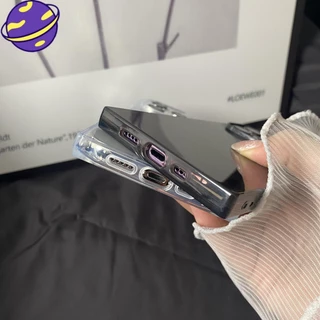 เคสโทรศัพท์ใสทรงสี่เหลี่ยมสําหรับ IPhone 17 16 15 14 13 12 11 Pro X XS Max 17air Plus ฝาหลังปลอกอ่อน