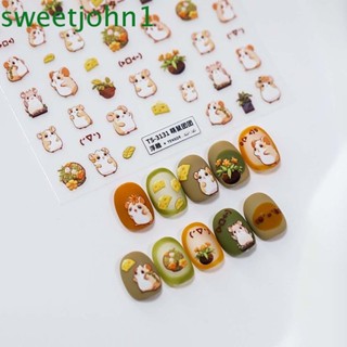 Sweetjohn สติกเกอร์ ลายการ์ตูนฮาโลวีน ฟักทอง แม่มด หนูแฮมสเตอร์ สําหรับตกแต่งเล็บ DIY