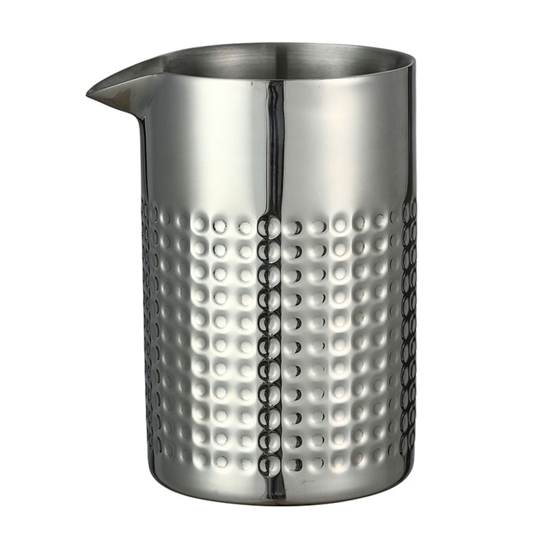 Hammered Stainless Steel Mixing Glass-Cocktail Mixing Glass Double-Wall Steel Bar Tools Unbreakable 