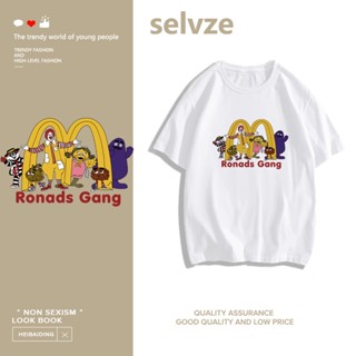 SELVZE （พร้อมส่งจากกทม มาถึงใน 3วัน）print T-shirt，แนวโน้มน่ารักการ์ตูนพิมพ์เสื้อยืดแขนสั้น T0546