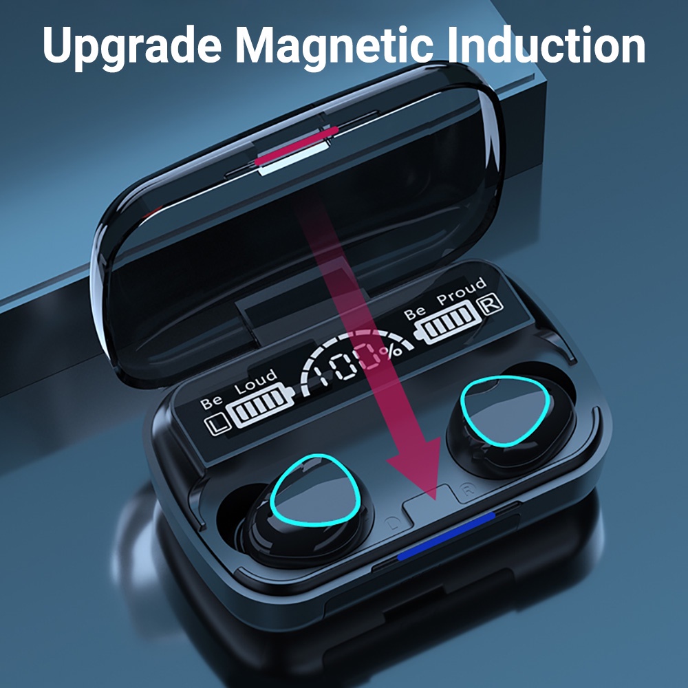TWS Wireless bluetooth 5.1 headset Earphone Earbud หูฟังบลูทูธ สเตอริโอ หูฟังเล่นเกมส์แยกเสียงซ้ายขวา รุ่น M10