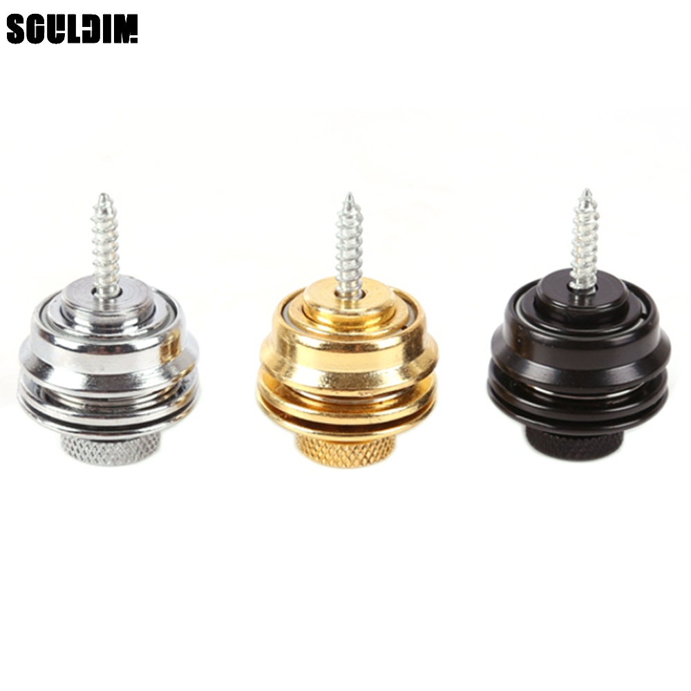 2 ชิ้น/ล็อตแบนหัวกีตาร์ล็อคสําหรับกีตาร์ไฟฟ้าเบสสีดํา Golden Chrome