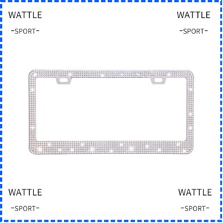 Wattle กรอบป้ายทะเบียนรถยนต์ ประดับกลิตเตอร์ พลอยเทียม 1 แพ็ก