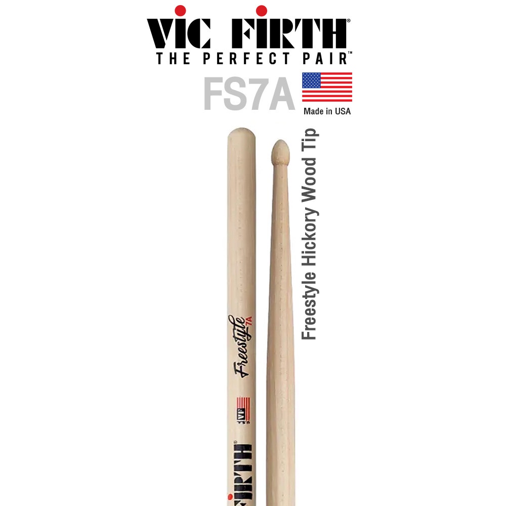 Vic Firth® FS7A ไม้กลอง Freestyle 7A Hickory หัวไม้ ( Freestyle Drumsticks ) ** Made in USA **