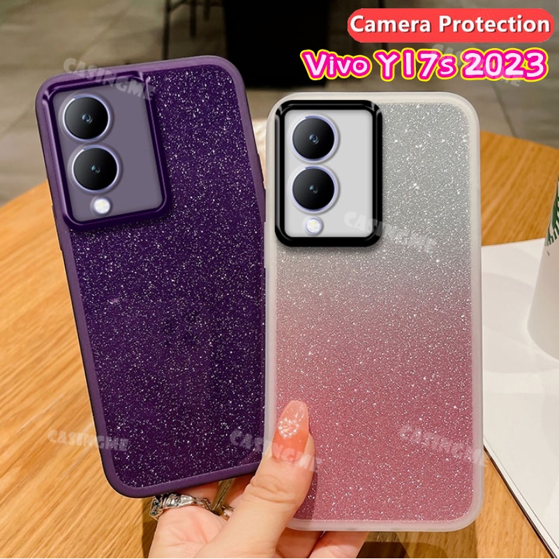 เคสโทรศัพท์มือถือ ซิลิโคนนิ่ม ใส กันกระแทก กันรอยเลนส์กล้อง แต่งกลิตเตอร์ ระยิบระยับ หรูหรา สําหรับ 