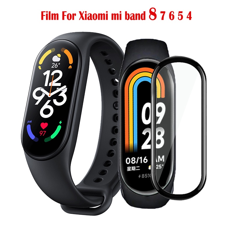 ฟิล์มกระจกกันรอยหน้าจอ แบบนิ่ม สําหรับ Xiaomi Mi Band 5 6 7 8 Miband 7 6 5 Global Smart Watch Strap